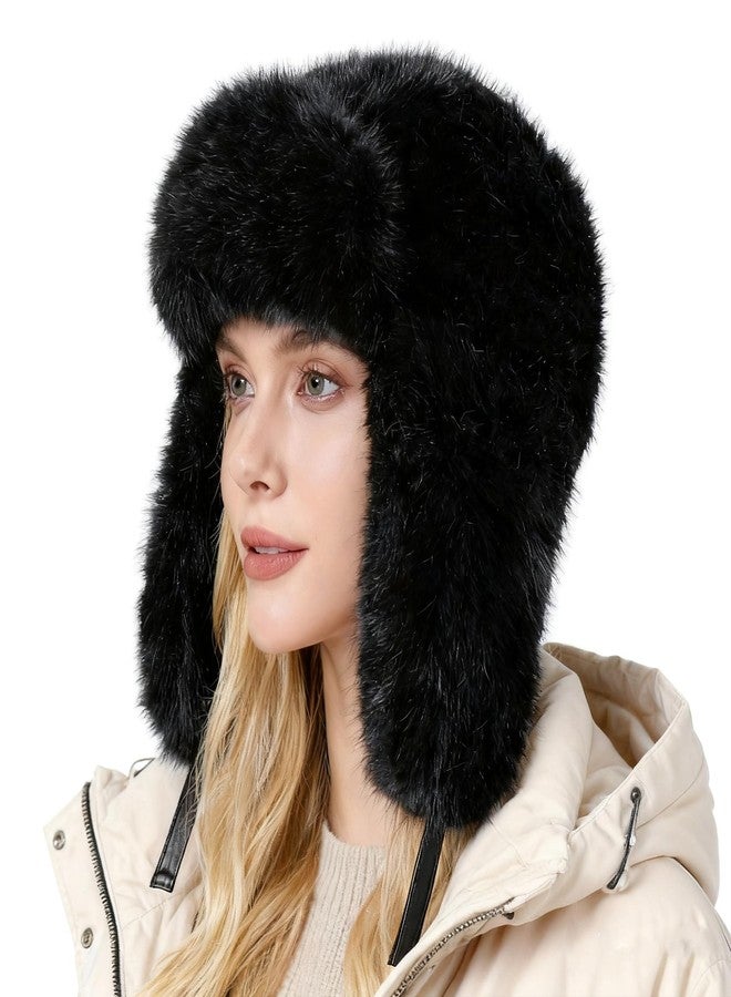 Gilotop Winter Trapper Hat with Ear Flaps Windproof Thermal Insulated Ushanka Earflap Cap for Women and Men Black - Image 2